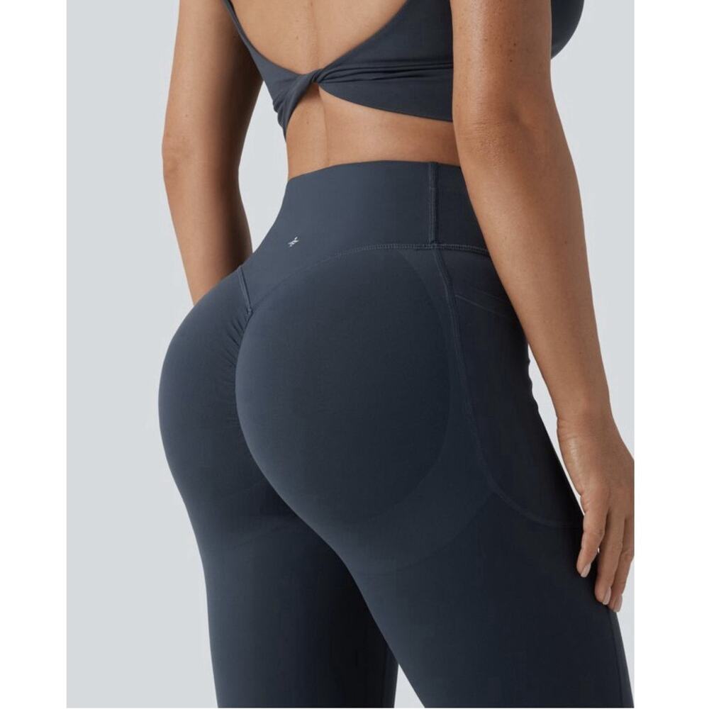 Halara UltraSculpt Flared Pull-On Yoga Pants Women’s Size M Regular Gray Solid - Picture 2 of 7
